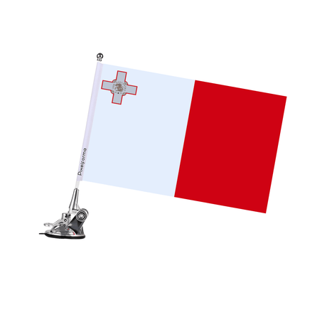 Mât à Ventouse Drapeau de Malte - Pixelforma