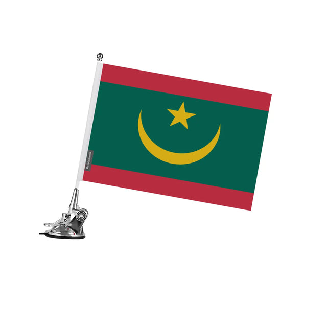 Mât à ventouse drapeau de mauritanie en polyester - pixelforma