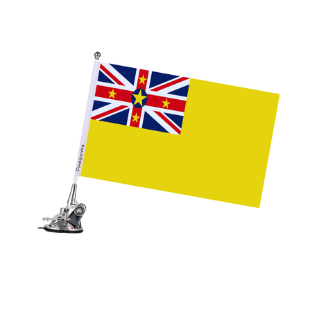 Mât à Ventouse Drapeau de Niue - Pixelforma