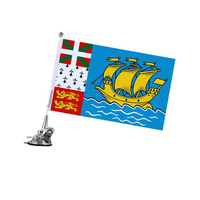 Mât à Ventouse Drapeau de Saint-Pierre-et-Miquelon - Pixelforma