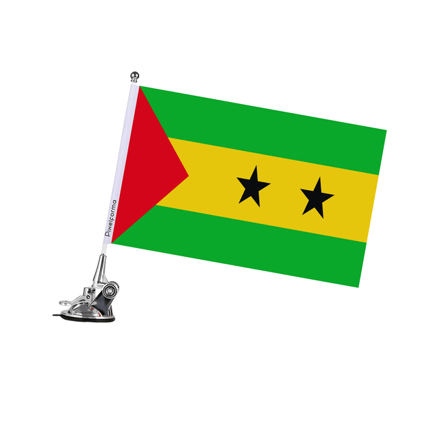 Mât à Ventouse Drapeau de Sao Tomé-et-Principe - Pixelforma