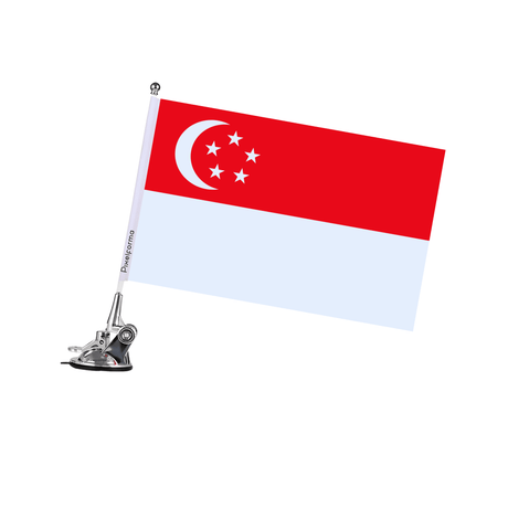 Mât à Ventouse Drapeau de Singapour - Pixelforma