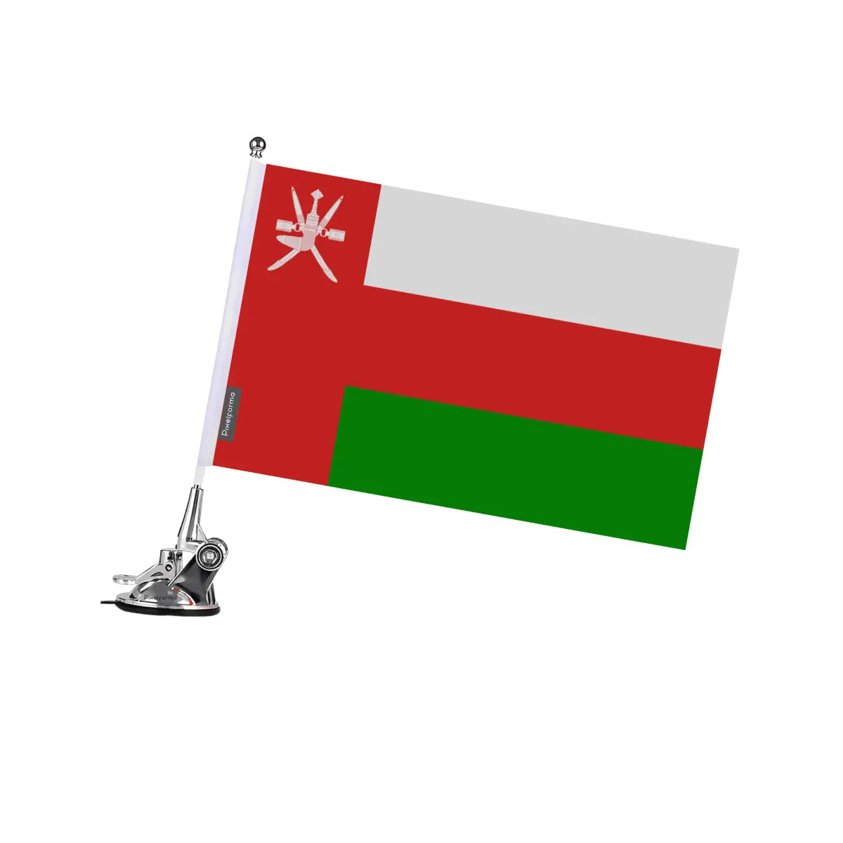 Mât à Ventouse Drapeau Drapeau d'Oman en Polyester - Pixelforma 