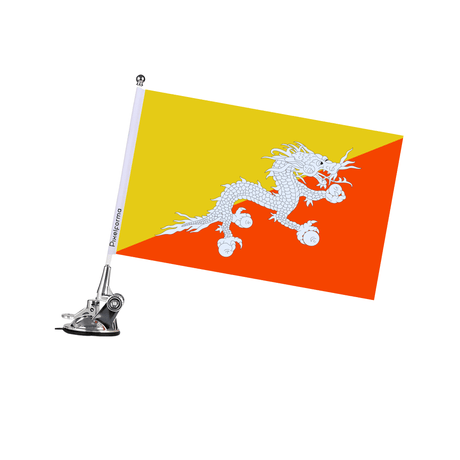 Mât à Ventouse Drapeau du Bhoutan - Pixelforma