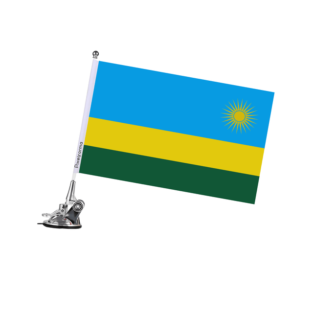 Mât à Ventouse Drapeau du Rwanda - Pixelforma