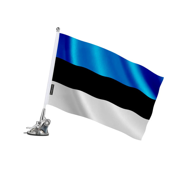 Mât à ventouse drapeau estonie en polyester - pixelforma