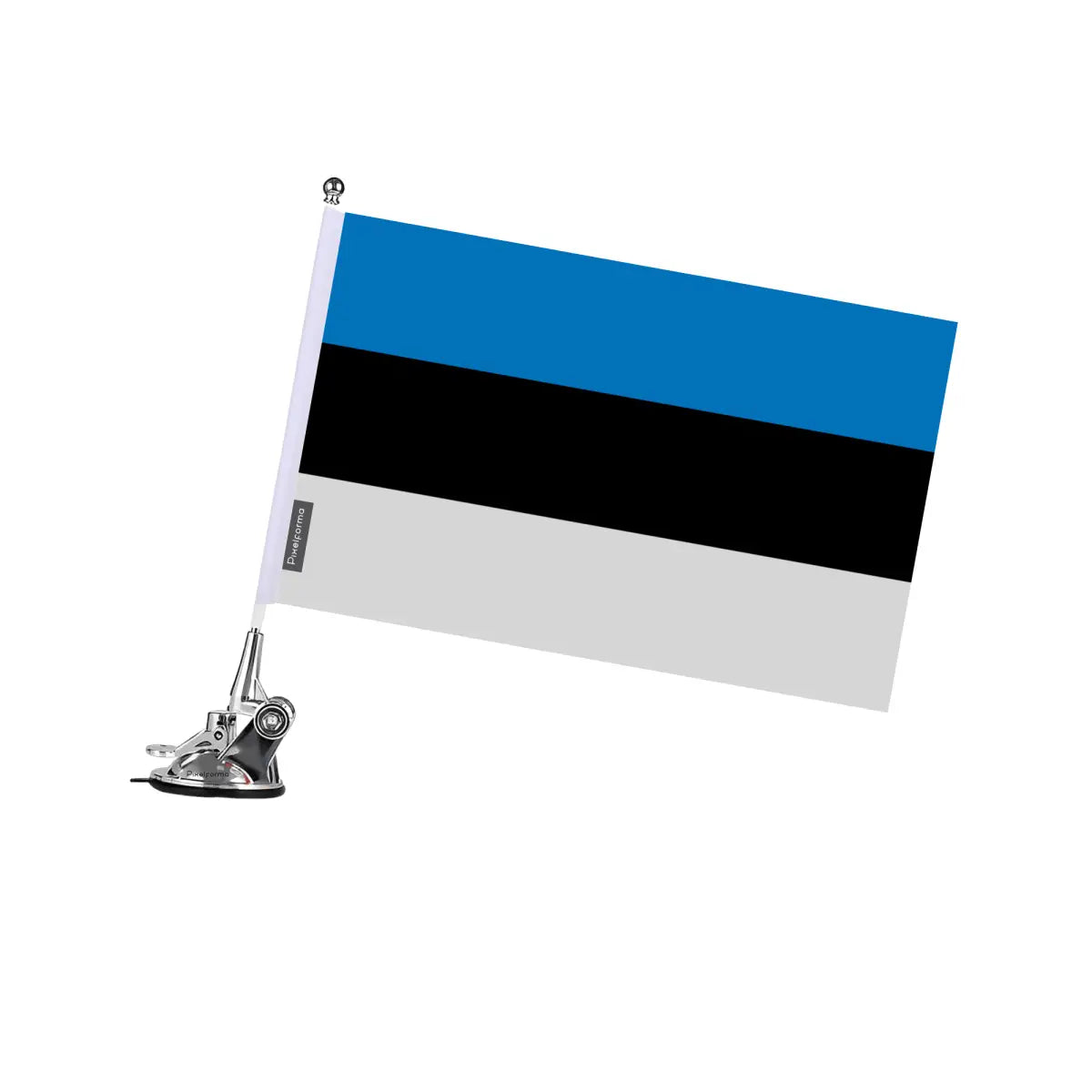 Mât à ventouse drapeau estonie en polyester - pixelforma
