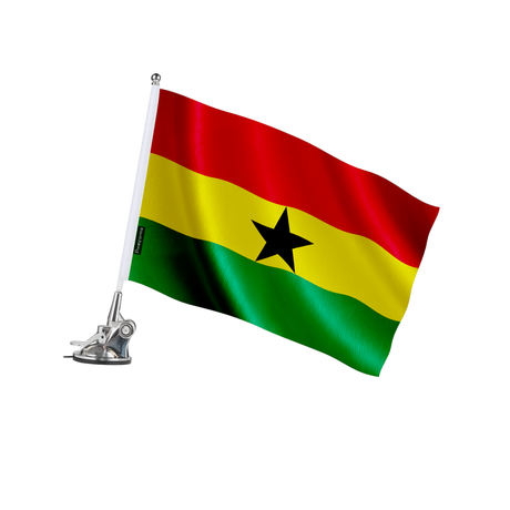 Mât à ventouse drapeau ghana en polyester - pixelforma