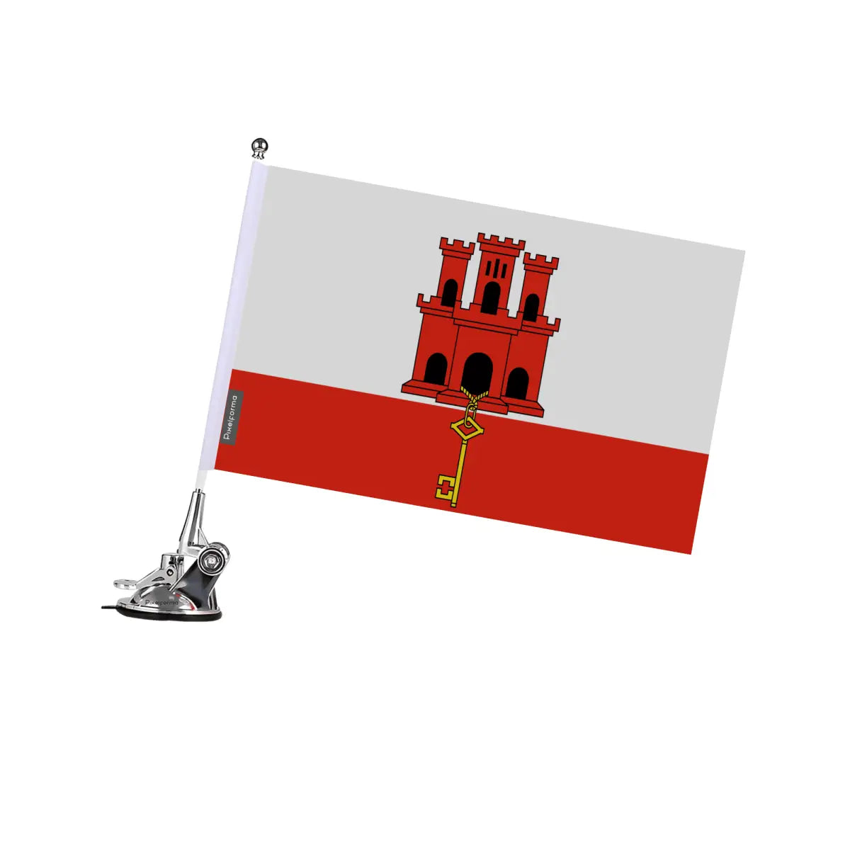 Mât à Ventouse Drapeau Gibraltar en Polyester - Pixelforma 