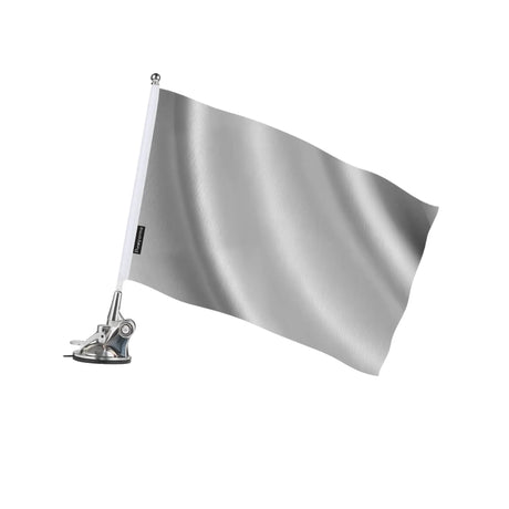 Mât à ventouse drapeau gris polyester acier inoxydable