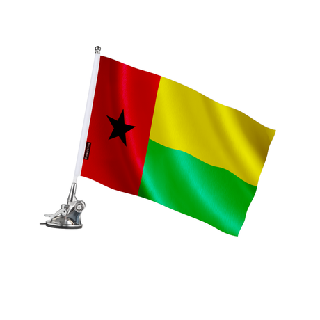 Mât à ventouse drapeau guinée-bissau en polyester - pixelforma