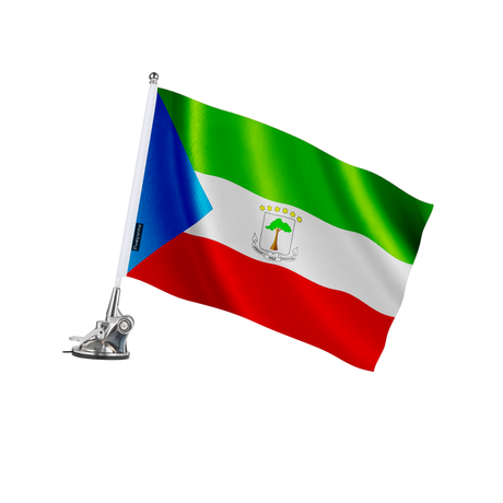 Mât à ventouse drapeau guinée équatoriale en polyester - pixelforma