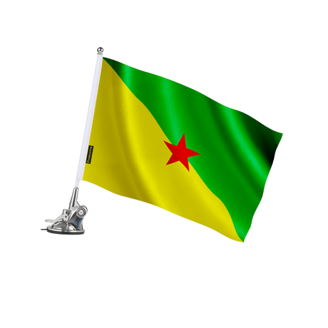 Mât à ventouse drapeau guyane en polyester - pixelforma