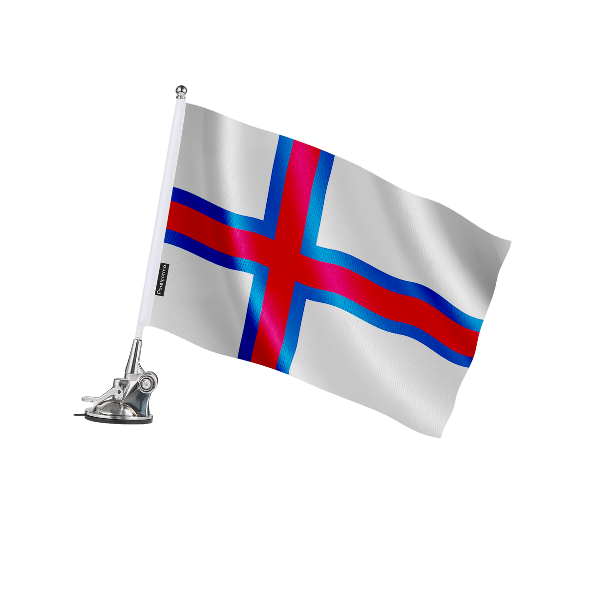 Mât à ventouse drapeau îles féroé en polyester - pixelforma