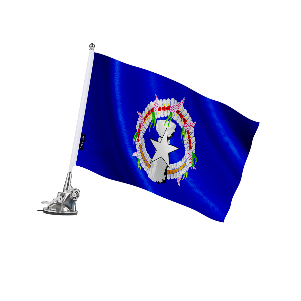 Mât à ventouse drapeau îles mariannes du nord en polyester - pixelforma