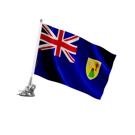 Mât à ventouse drapeau îles turques-et-caïques en polyester - pixelforma