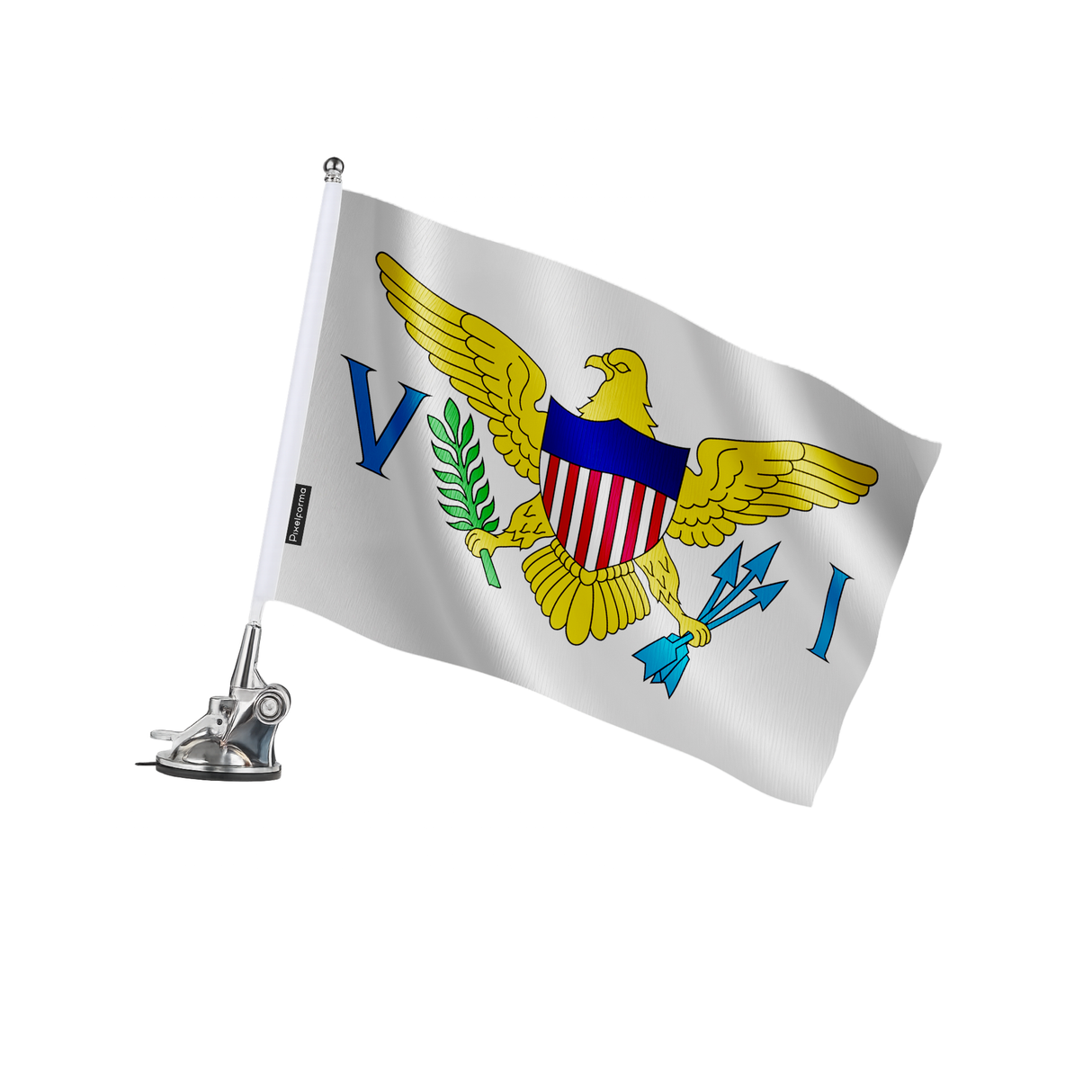 Mât à ventouse drapeau îles vierges des états-unis en polyester - pixelforma