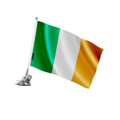 Mât à ventouse drapeau irlande en polyester - pixelforma