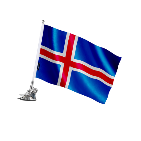 Mât à ventouse drapeau islande en polyester - pixelforma
