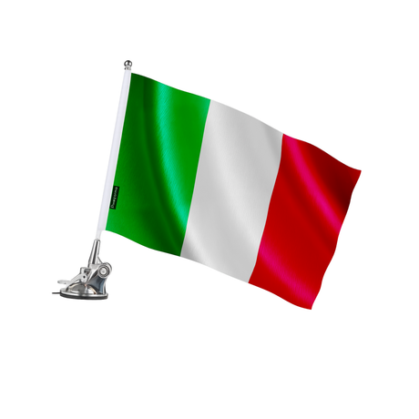 Mât à ventouse drapeau italie en polyester - pixelforma