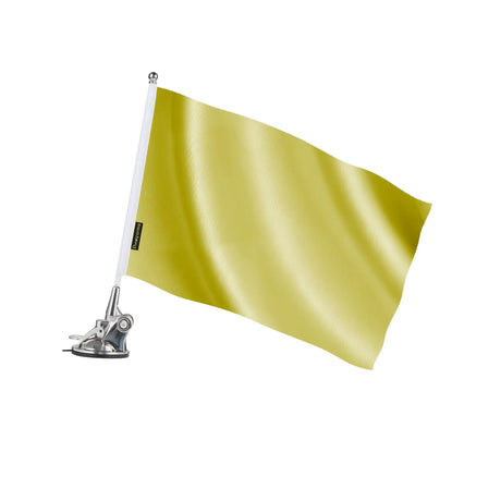 Mât à ventouse drapeau jaune polyester acier inoxydable