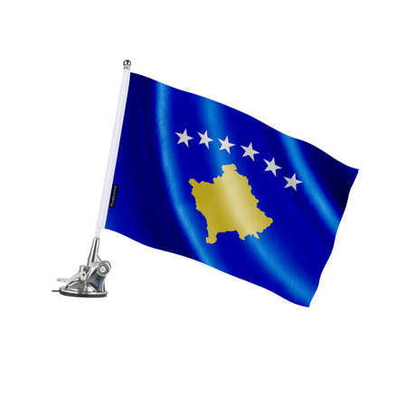 Mât à ventouse drapeau kosovo en polyester - pixelforma