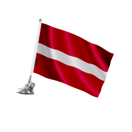 Mât à ventouse drapeau lettonie en polyester - pixelforma