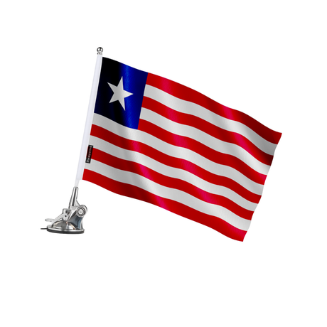 Mât à ventouse drapeau liberia en polyester - pixelforma