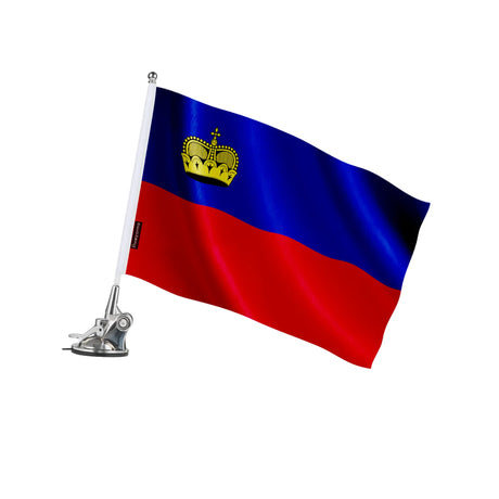Mât à ventouse drapeau liechtenstein polyester acier inoxydable