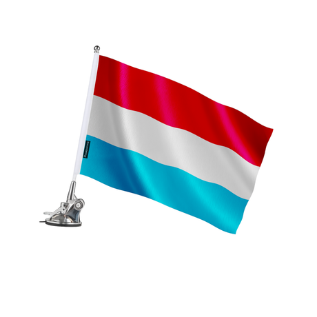 Mât à ventouse drapeau luxembourg en polyester - pixelforma