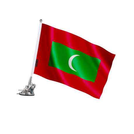 Mât à ventouse drapeau maldives en polyester - pixelforma