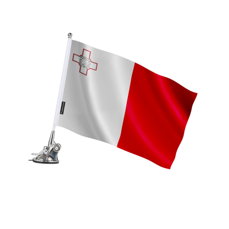 Mât à ventouse drapeau malte en polyester - pixelforma