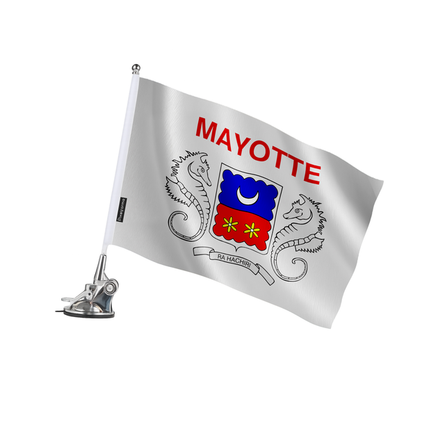 Mât à ventouse drapeau mayotte en polyester - pixelforma