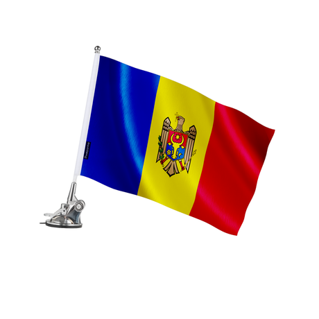 Mât à ventouse drapeau moldavie en polyester - pixelforma