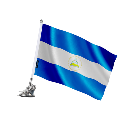 Mât à ventouse drapeau nicaragua en polyester - pixelforma