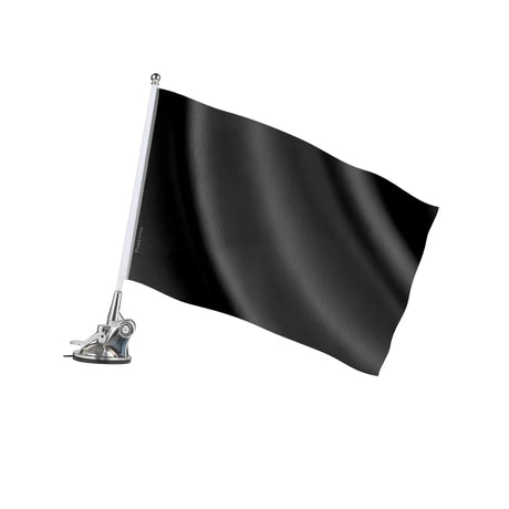 Mât à ventouse drapeau noir polyester acier inoxydable