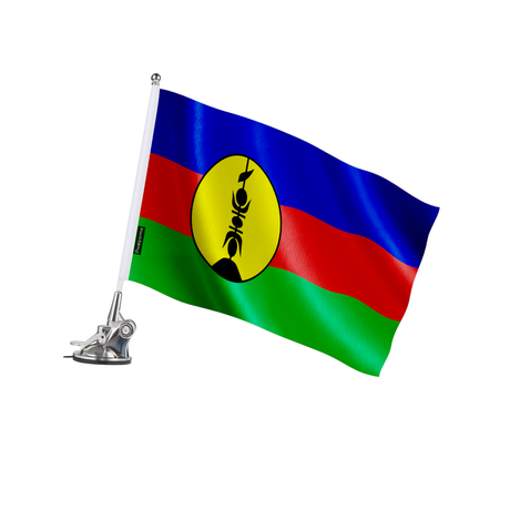 Mât à ventouse drapeau nouvelle-calédonie en polyester - pixelforma