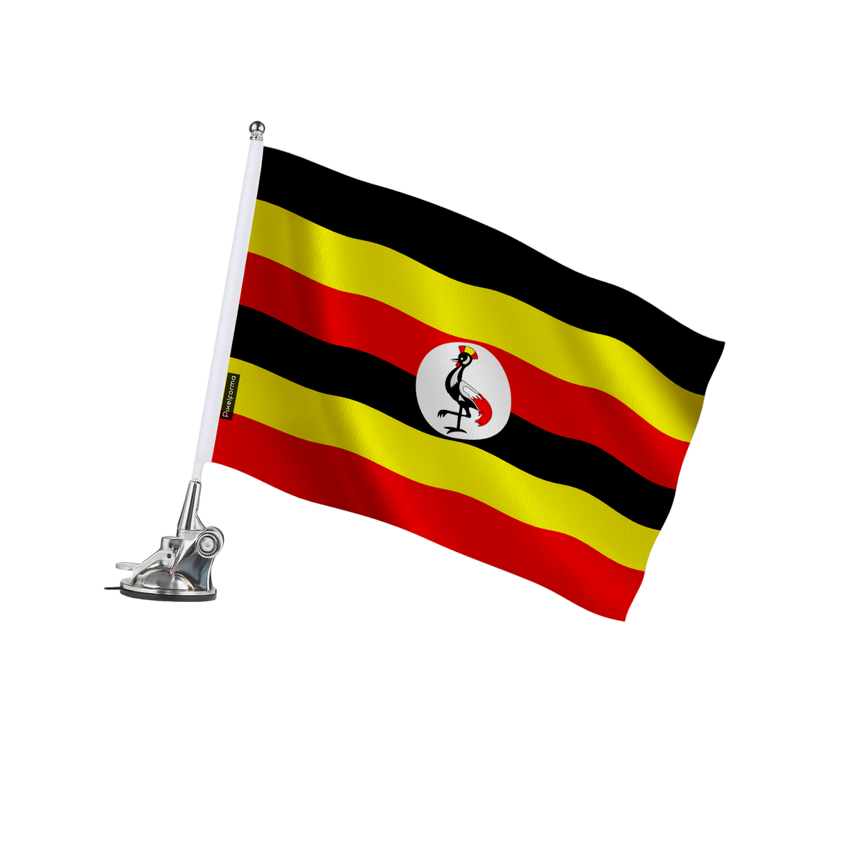 Mât à ventouse drapeau ouganda en polyester - pixelforma