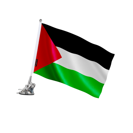 Mât à ventouse drapeau palestine en polyester - pixelforma