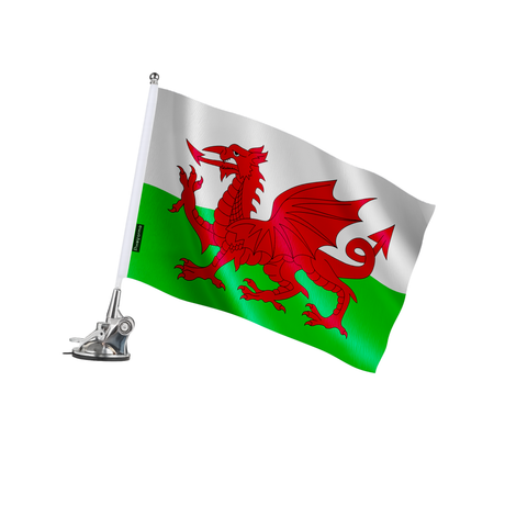 Mât à ventouse drapeau pays de galles en polyester - pixelforma
