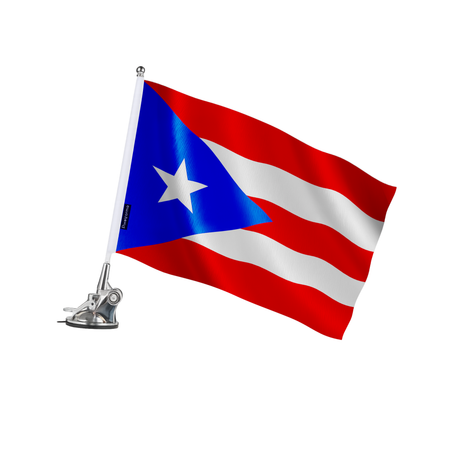 Mât à ventouse drapeau porto rico en polyester - pixelforma