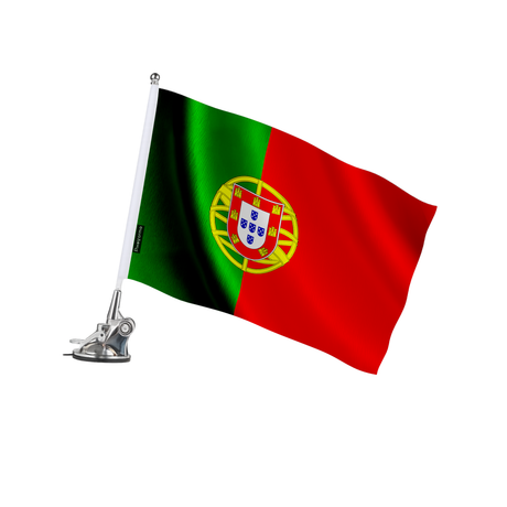 Mât à ventouse drapeau portugal en polyester - pixelforma