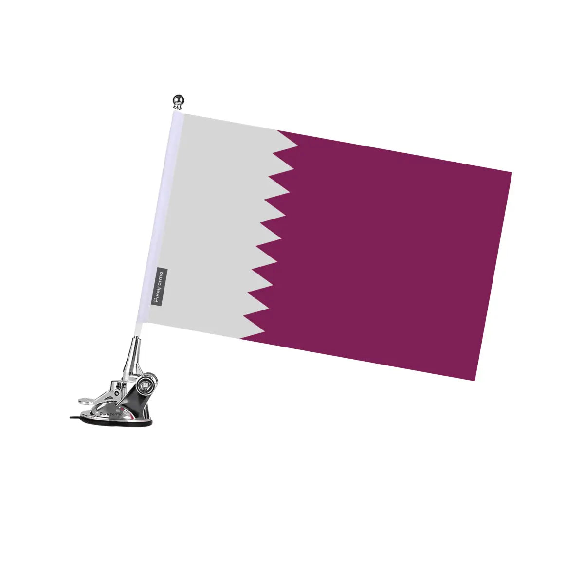 Mât à Ventouse Drapeau Qatar en Polyester - Pixelforma 