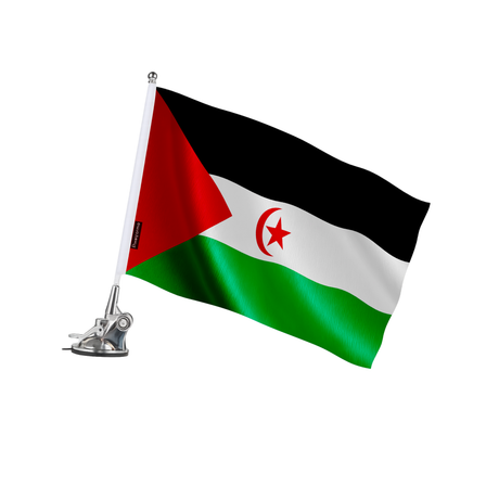 Mât à ventouse drapeau république arabe sahraouie démocratique en polyester - pixelforma