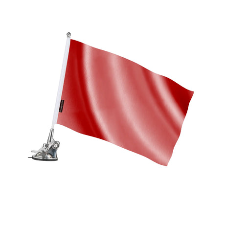 Mât à ventouse drapeau rouge clair polyester inoxydable