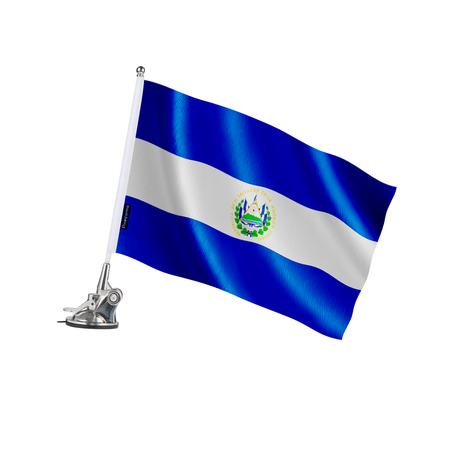 Mât à ventouse drapeau salvador en polyester - pixelforma