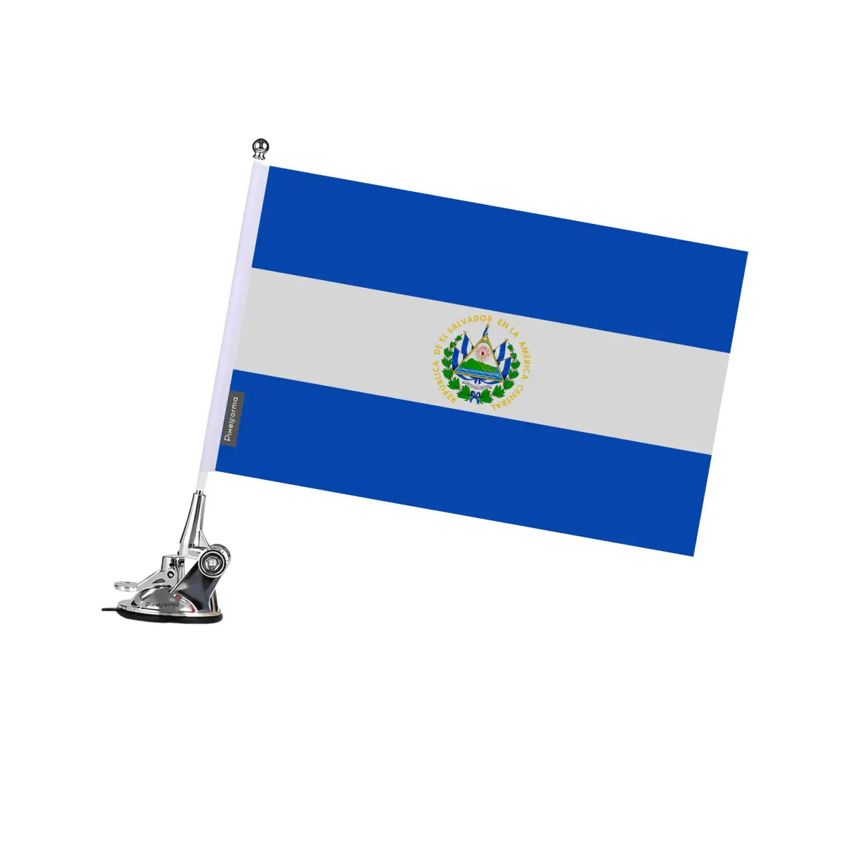 Mât à ventouse drapeau salvador en polyester - pixelforma