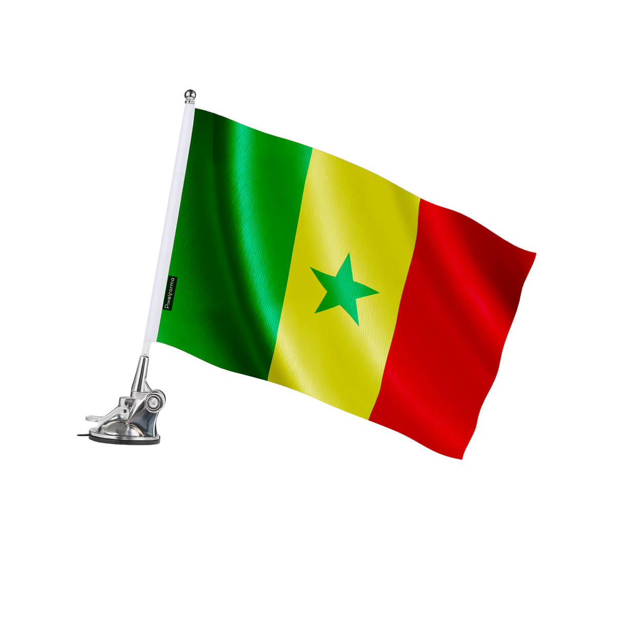 Mât à ventouse drapeau sénégal en polyester - pixelforma