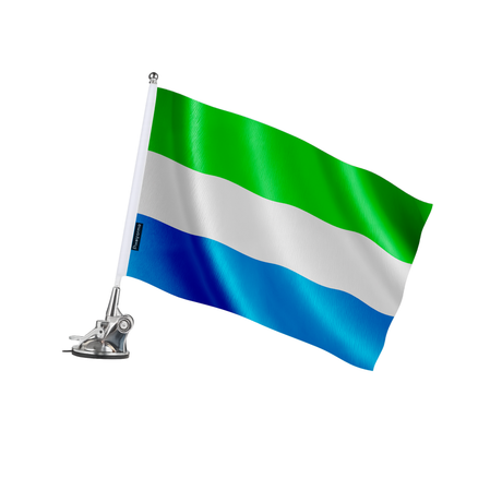Mât à ventouse drapeau sierra leone en polyester - pixelforma