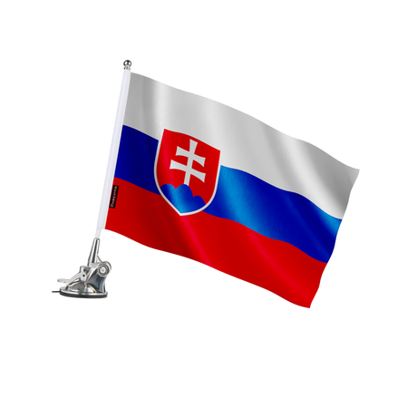 Mât à ventouse drapeau slovaquie en polyester - pixelforma